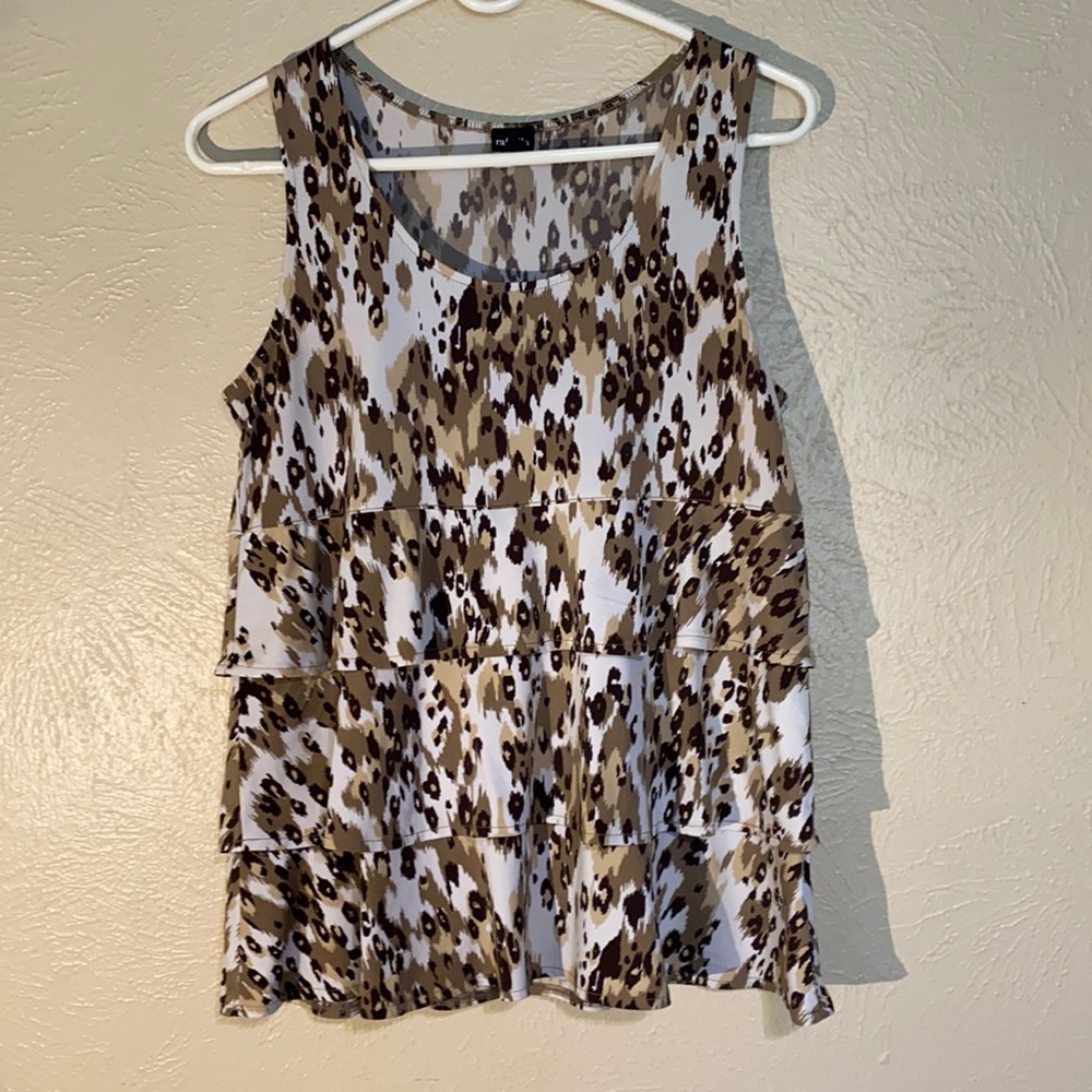 Rafaella Animal Print Layered Tank Top